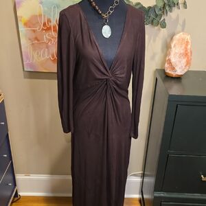 London Times Chocolate Long Sleeve Dress (Accessories Not Included)